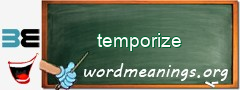 WordMeaning blackboard for temporize